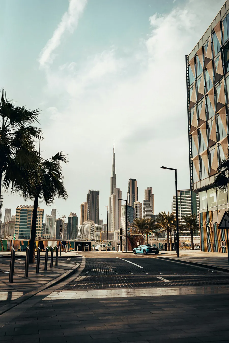 Downtown Dubai, with the Burj Khalifa on the skyline
